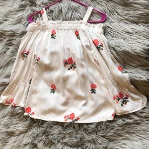 White floral off the shoulder top